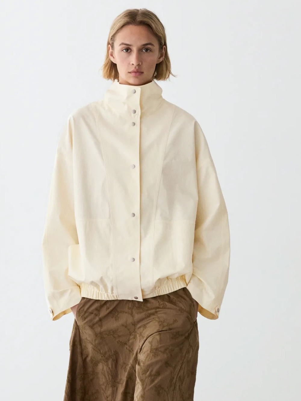 Massimo Dutti NWT OVERSIZE BOMBER JACKET WITH SNAP BUTTONS 6727/939